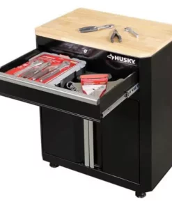 Husky Ready-to-Assemble 24-Gauge Steel 1-Drawer 2-Door Garage Base Cabinet in Black (28 in. W x 33 in. H x 18 in. D -Deals Hand Tools Zone Store black husky free standing cabinets g2801b us 66 1000