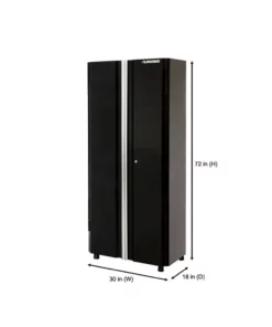 Husky Ready-to-Assemble 24-Gauge Steel Freestanding Garage Cabinet in Black (30 in. W x 72 in. H x 18 in. D) -Deals Hand Tools Zone Store black husky free standing cabinets g3002t us 1d 1000