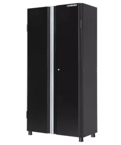 Husky Ready-to-Assemble 24-Gauge Steel Freestanding Garage Cabinet in Black (36 in. W x 72 in. H x 18 in. D)