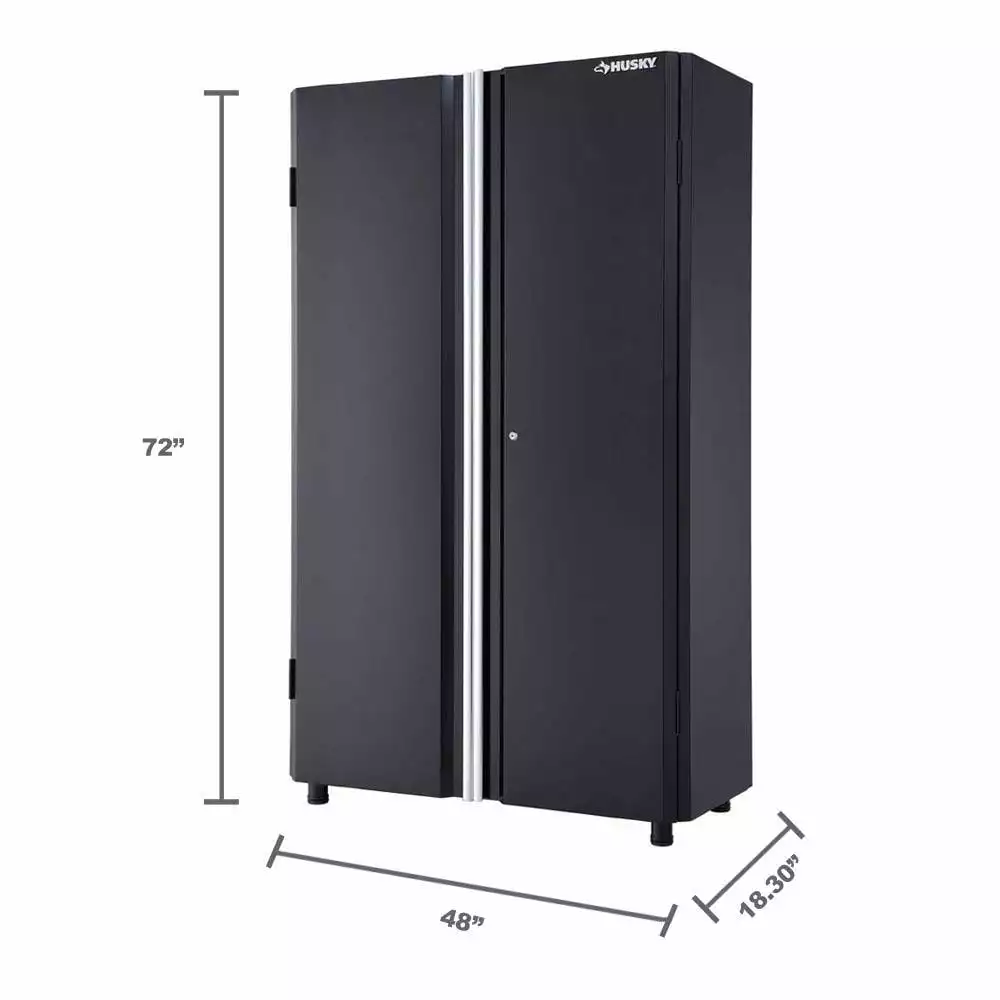 Husky Ready-to-Assemble 24-Gauge Steel Freestanding Garage Cabinet in Black (48 in. W x 72 in. H x 18 in. D) 6 Husky Ready-to-Assemble 24-Gauge Steel Freestanding Garage Cabinet in Black (48 in. W x 72 in. H x 18 in. D) - Image 4