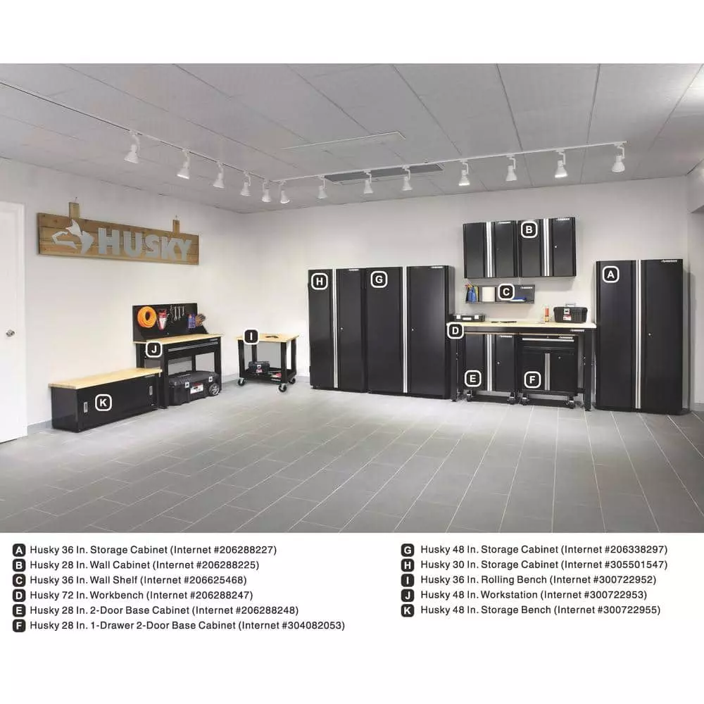 Husky Ready-to-Assemble 24-Gauge Steel Freestanding Garage Cabinet in Black (48 in. W x 72 in. H x 18 in. D) 14 Husky Ready-to-Assemble 24-Gauge Steel Freestanding Garage Cabinet in Black (48 in. W x 72 in. H x 18 in. D) - Image 12