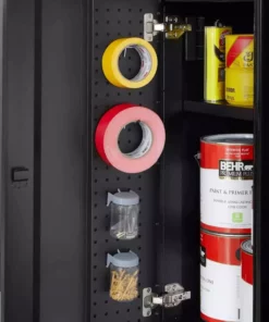 Husky Heavy Duty Welded 20-Gauge Steel 2-Door Garage Base Cabinet in Black (28 in. W x 32 in. H x 21.5 in. D) -Deals Hand Tools Zone Store black husky free standing cabinets htc1000001 77 1000