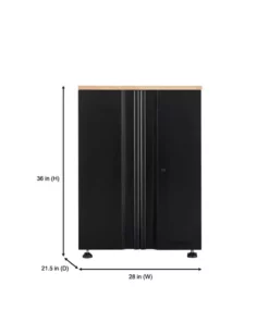 Husky Heavy Duty Welded 20-Gauge Steel 2-Door Garage Base Cabinet in Black (28 in. W x 32 in. H x 21.5 in. D) -Deals Hand Tools Zone Store black husky free standing cabinets htc1000001 a0 1000