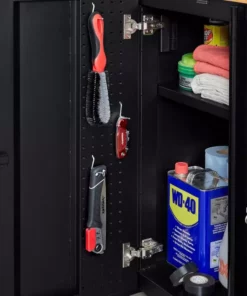 Husky Extra Wide Heavy Duty Welded 20-Gauge Steel 2-Door Garage Base Cabinet in Black (32 in. W x 33 in. H x 21.5 in. D) -Deals Hand Tools Zone Store black husky free standing cabinets htc1000001 ex c3 1000