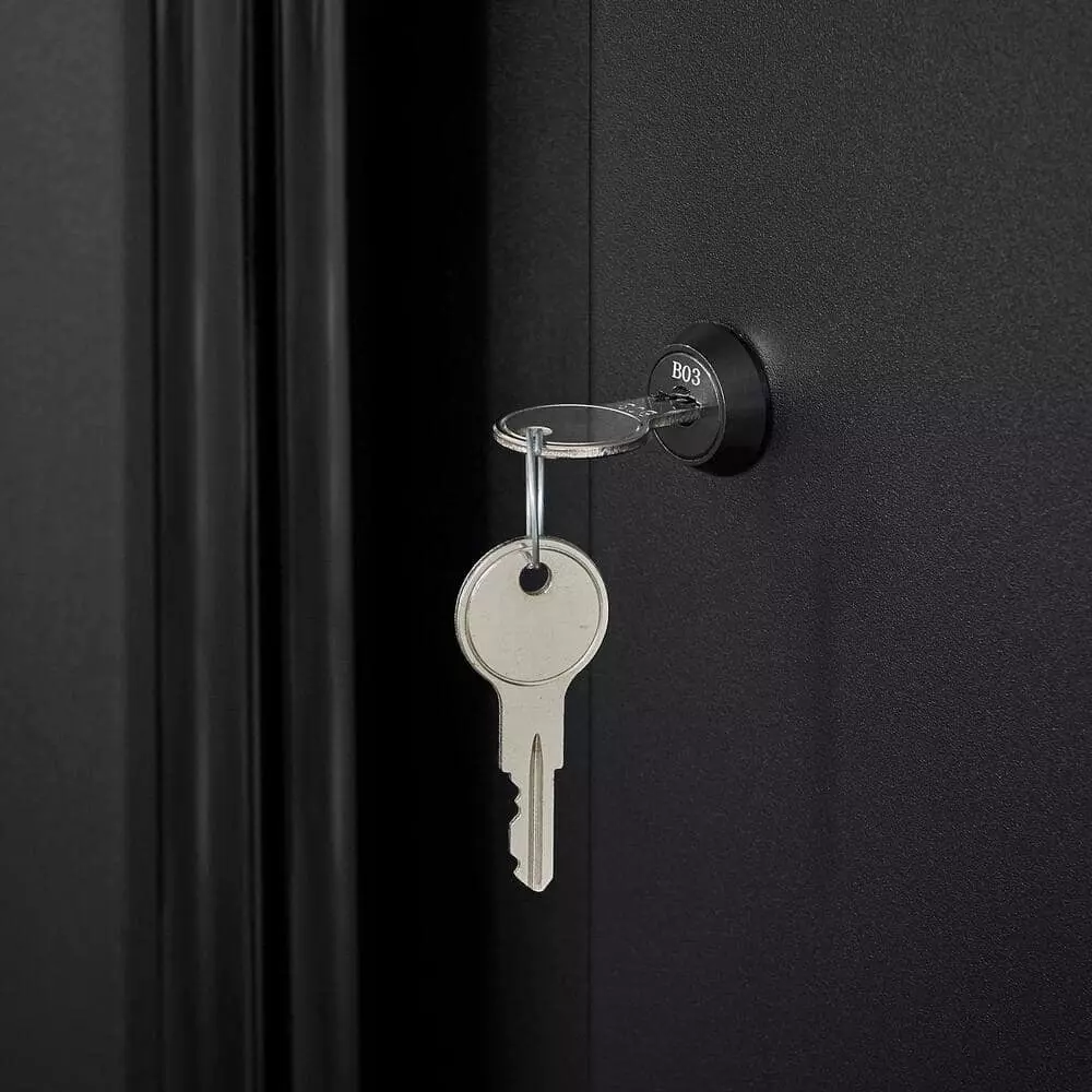 Husky Extra Wide Heavy Duty Welded 20-Gauge Steel 1-Drawer 2-Door Garage Cabinet in Black (32 in. W x 33 in. H x 21.5 in. D) 7 Husky Extra Wide Heavy Duty Welded 20-Gauge Steel 1-Drawer 2-Door Garage Cabinet in Black (32 in. W x 33 in. H x 21.5 in. D) - Image 5