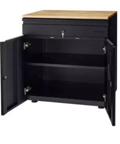 Husky Extra Wide Heavy Duty Welded 20-Gauge Steel 1-Drawer 2-Door Garage Cabinet in Black (32 in. W x 33 in. H x 21.5 in. D) 18 Husky Extra Wide Heavy Duty Welded 20-Gauge Steel 1-Drawer 2-Door Garage Cabinet in Black (32 in. W x 33 in. H x 21.5 in. D) -Deals Hand Tools Zone Store black husky free standing cabinets htc1000009 ex 66 1000