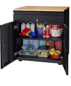 Husky Extra Wide Heavy Duty Welded 20-Gauge Steel 1-Drawer 2-Door Garage Cabinet in Black (32 in. W x 33 in. H x 21.5 in. D) 19 Husky Extra Wide Heavy Duty Welded 20-Gauge Steel 1-Drawer 2-Door Garage Cabinet in Black (32 in. W x 33 in. H x 21.5 in. D) -Deals Hand Tools Zone Store black husky free standing cabinets htc1000009 ex 77 1000