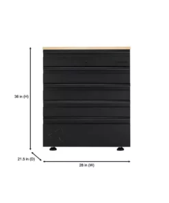Husky Heavy Duty Welded 18-Gauge Steel 5-Drawer Garage Base Cabinet in Black (28 in. W x 32 in. H x 21.5 in. D) -Deals Hand Tools Zone Store black husky free standing cabinets htc100007 76 1000