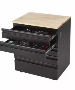 Husky Heavy Duty Welded 18-Gauge Steel 5-Drawer Garage Base Cabinet in Black (28 in. W x 32 in. H x 21.5 in. D) -Deals Hand Tools Zone Store black husky free standing cabinets htc100007 77 1000