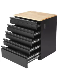 Husky Heavy Duty Welded 18-Gauge Steel 5-Drawer Garage Base Cabinet in Black (28 in. W x 32 in. H x 21.5 in. D) -Deals Hand Tools Zone Store black husky free standing cabinets htc100007 c3 1000