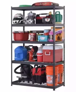 Husky 5-Tier Heavy Duty Boltless Steel Garage Storage Shelving Unit in Black (48 in. W x 78 in. H x 24 in. D)
