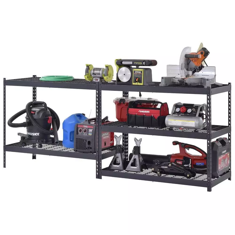Husky 5-Tier Heavy Duty Boltless Steel Garage Storage Shelving Unit in Black (48 in. W x 78 in. H x 24 in. D) 6 Husky 5-Tier Heavy Duty Boltless Steel Garage Storage Shelving Unit in Black (48 in. W x 78 in. H x 24 in. D) - Image 4