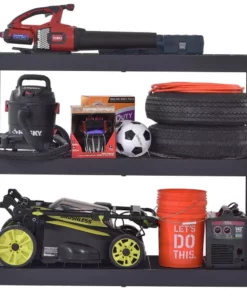 Husky 3-Tier Industrial Duty Steel Freestanding Garage Storage Shelving Unit in Black (65 in. W x 54 in. H x 24 in. D) -Deals Hand Tools Zone Store black husky freestanding shelving units n2w652454w3b a0 1000