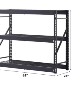 Husky 3-Tier Industrial Duty Steel Freestanding Garage Storage Shelving Unit in Black (65 in. W x 54 in. H x 24 in. D) -Deals Hand Tools Zone Store black husky freestanding shelving units n2w652454w3b c3 1000