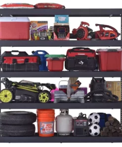 Husky 5-Tier Industrial Duty Steel Freestanding Garage Storage Shelving Unit in Black (90 in. W x 90 in. H x 24 in. D) -Deals Hand Tools Zone Store black husky freestanding shelving units n2w902490w5b a0 1000