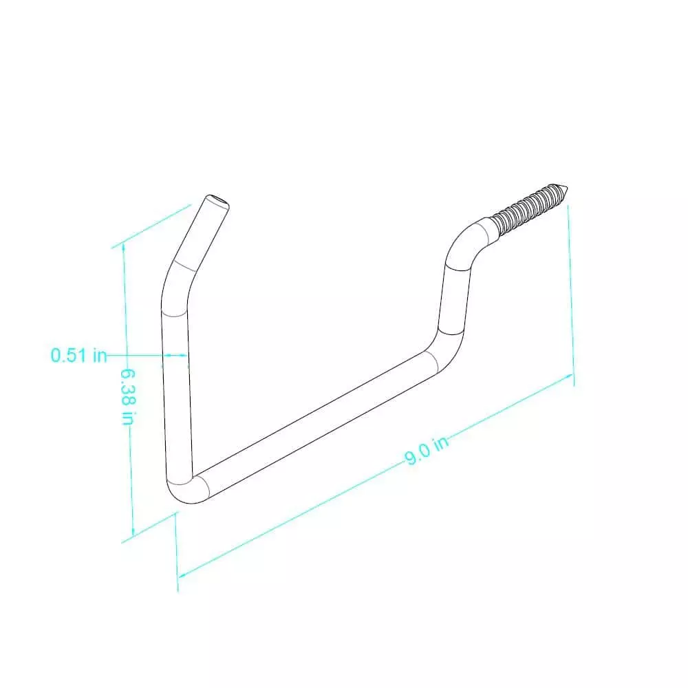 Husky 9 in. L Heavy-Duty Black Vinyl-Coated Steel Screw-In Utility Hanger Storage Hook50 lbs. 5 Husky 9 in. L Heavy-Duty Black Vinyl-Coated Steel Screw-In Utility Hanger Storage Hook50 lbs. - Image 3