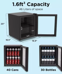 Husky 1.5 Cu. ft. Glass Door Freestanding Countertop Beverage Refrigerator with Reversible Door without Freezer (Black) -Deals Hand Tools Zone Store black husky mini fridges osfg011 bm 44 1000