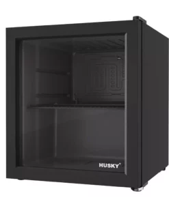 Husky 1.5 Cu. ft. Glass Door Freestanding Countertop Beverage Refrigerator with Reversible Door without Freezer (Black)