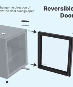 Husky 1.5 Cu. ft. Glass Door Freestanding Countertop Beverage Refrigerator with Reversible Door without Freezer (Black) -Deals Hand Tools Zone Store black husky mini fridges osfg011 bm 76 1000