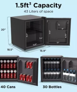 Husky 1.5 Cu. ft. 40-Can Solid Door Freestanding Countertop Quiet Mini Fridge with Reversible Door without Freezer (Black) -Deals Hand Tools Zone Store black husky mini fridges osfs008 bm c3 1000