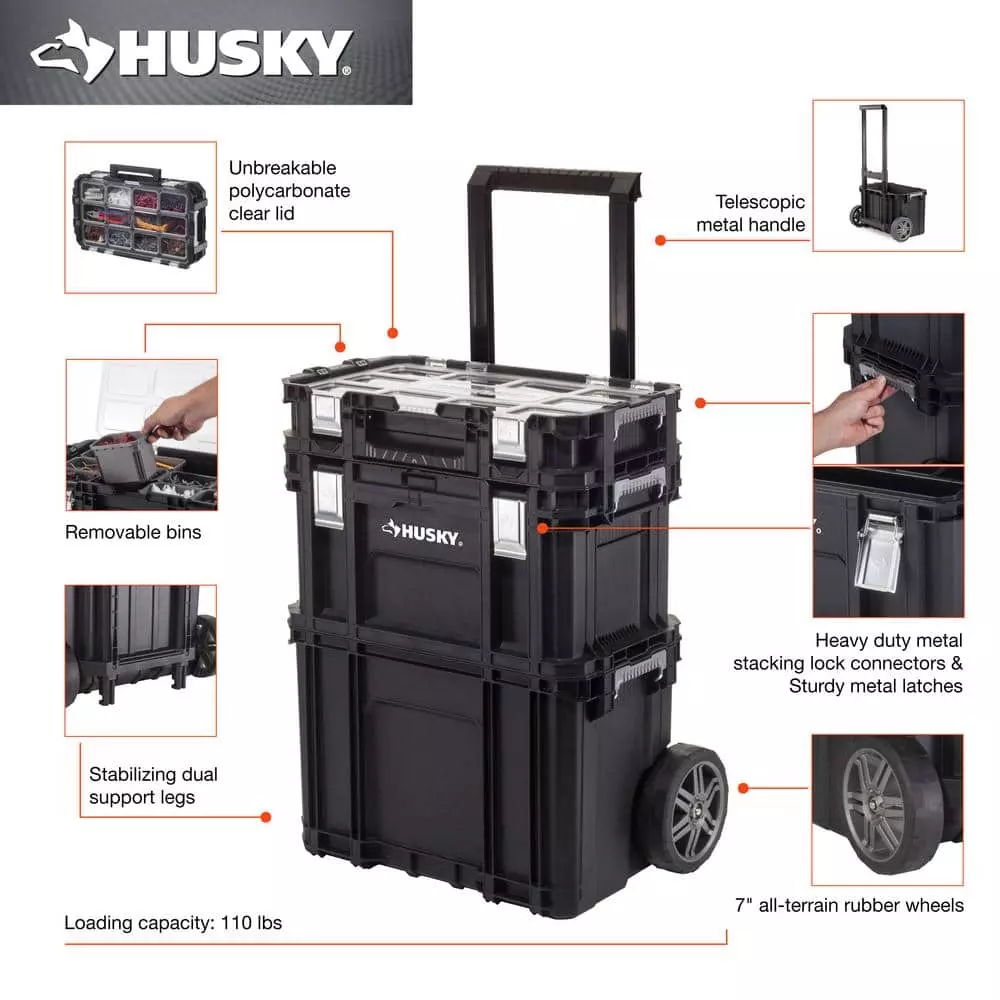 Husky 22 in. Connect Rolling System Tool Box 4 Husky 22 in. Connect Rolling System Tool Box - Image 2