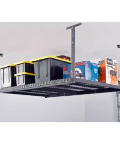 Husky Adjustable Height Overhead Ceiling Mount Garage Rack in Black (42 in. H x 96 in. W x 32 in. D) -Deals Hand Tools Zone Store black husky overhead garage storage acr3296b p 40 1000