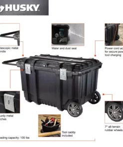 Husky 37 in. Rolling Tool Box Utility Cart Black -Deals Hand Tools Zone Store black husky portable tool boxes 209261 1d 1000