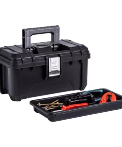 Husky 16 in. Black Plastic Portable Tool Box with Metal Latches -Deals Hand Tools Zone Store black husky portable tool boxes 235574 44 1000
