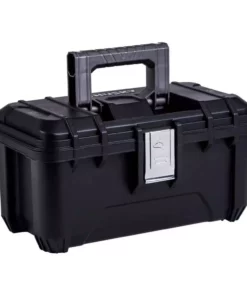 Husky 16 in. Black Plastic Portable Tool Box with Metal Latches