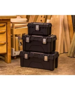 Husky 16 in. Black Plastic Portable Tool Box with Metal Latches -Deals Hand Tools Zone Store black husky portable tool boxes 235574 76 1000