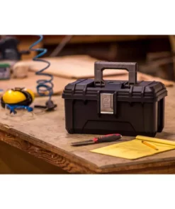 Husky 16 in. Black Plastic Portable Tool Box with Metal Latches -Deals Hand Tools Zone Store black husky portable tool boxes 235574 c3 1000