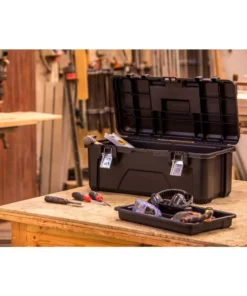 Husky 26 in. Black Plastic Portable Tool Box with Metal Latches -Deals Hand Tools Zone Store black husky portable tool boxes 235580 4f 1000