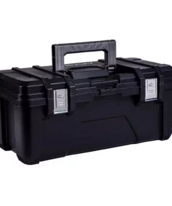 Husky 26 in. Black Plastic Portable Tool Box with Metal Latches