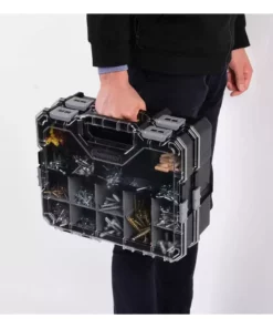 Husky 36-Compartment Interlocking Small Parts Organizer in Black (2-Pack) -Deals Hand Tools Zone Store black husky portable tool boxes thd2020 002 31 1000