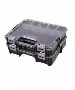 Husky 36-Compartment Interlocking Small Parts Organizer in Black (2-Pack)