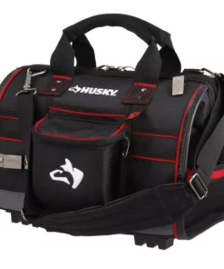 Husky 16 in. Large Mouth Tool Bag with Tool Wall -Deals Hand Tools Zone Store black husky tool bags 67126 02 44 1000