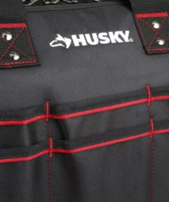 Husky 16 in. Large Mouth Tool Bag with Tool Wall -Deals Hand Tools Zone Store black husky tool bags 67126 02 77 1000