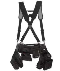 Husky 2-Bag 18 -Pocket Black Framer's Suspension Rig Work Tool Belt with Suspenders 19 Husky 2-Bag 18 -Pocket Black Framer's Suspension Rig Work Tool Belt with Suspenders -Deals Hand Tools Zone Store black husky tool belts hd00116 th 4f 1000