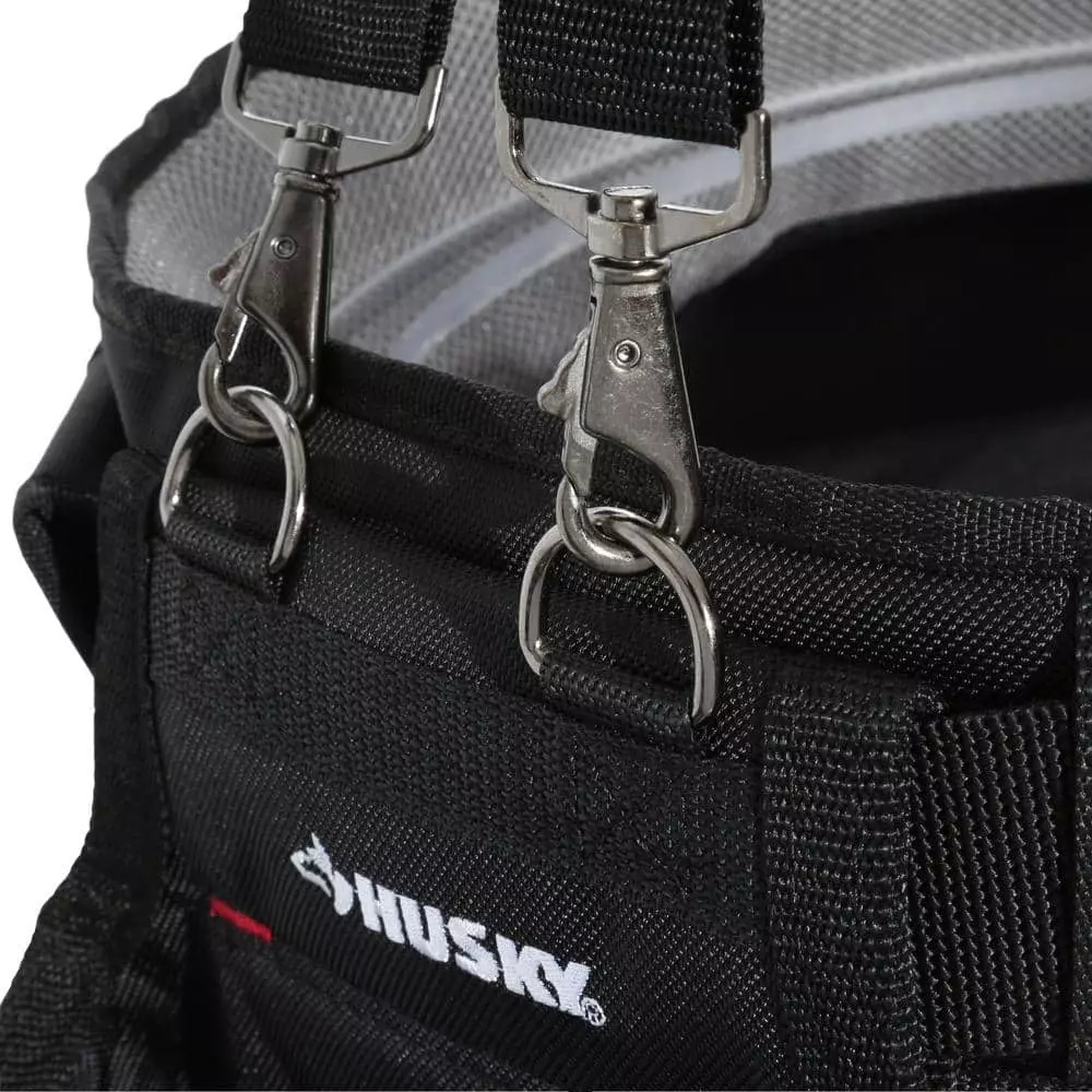 Husky 2-Bag 18 -Pocket Black Framer's Suspension Rig Work Tool Belt with Suspenders 7 Husky 2-Bag 18 -Pocket Black Framer's Suspension Rig Work Tool Belt with Suspenders - Image 5