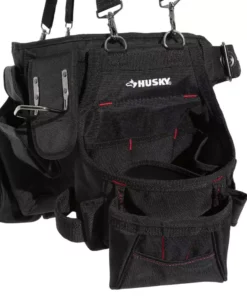 Husky 2-Bag 18 -Pocket Black Framer's Suspension Rig Work Tool Belt with Suspenders 23 Husky 2-Bag 18 -Pocket Black Framer's Suspension Rig Work Tool Belt with Suspenders -Deals Hand Tools Zone Store black husky tool belts hd00116 th 76 1000
