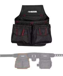 Husky 2-Bag 10-Pocket Black Contractor's Work Tool Belt -Deals Hand Tools Zone Store black husky tool belts hd858759 th 4f 1000