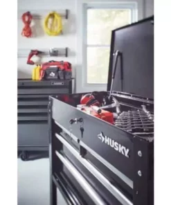 Husky 33 in 4-Drawer Mechanics Cart with Extended Side Table and Bottle Tray 31 Husky 33 in 4-Drawer Mechanics Cart with Extended Side Table and Bottle Tray -Deals Hand Tools Zone Store black husky tool carts xhouc3304b11 31 1000