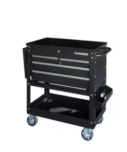 Husky 33 in 4-Drawer Mechanics Cart with Extended Side Table and Bottle Tray 27 Husky 33 in 4-Drawer Mechanics Cart with Extended Side Table and Bottle Tray -Deals Hand Tools Zone Store black husky tool carts xhouc3304b11 44 1000