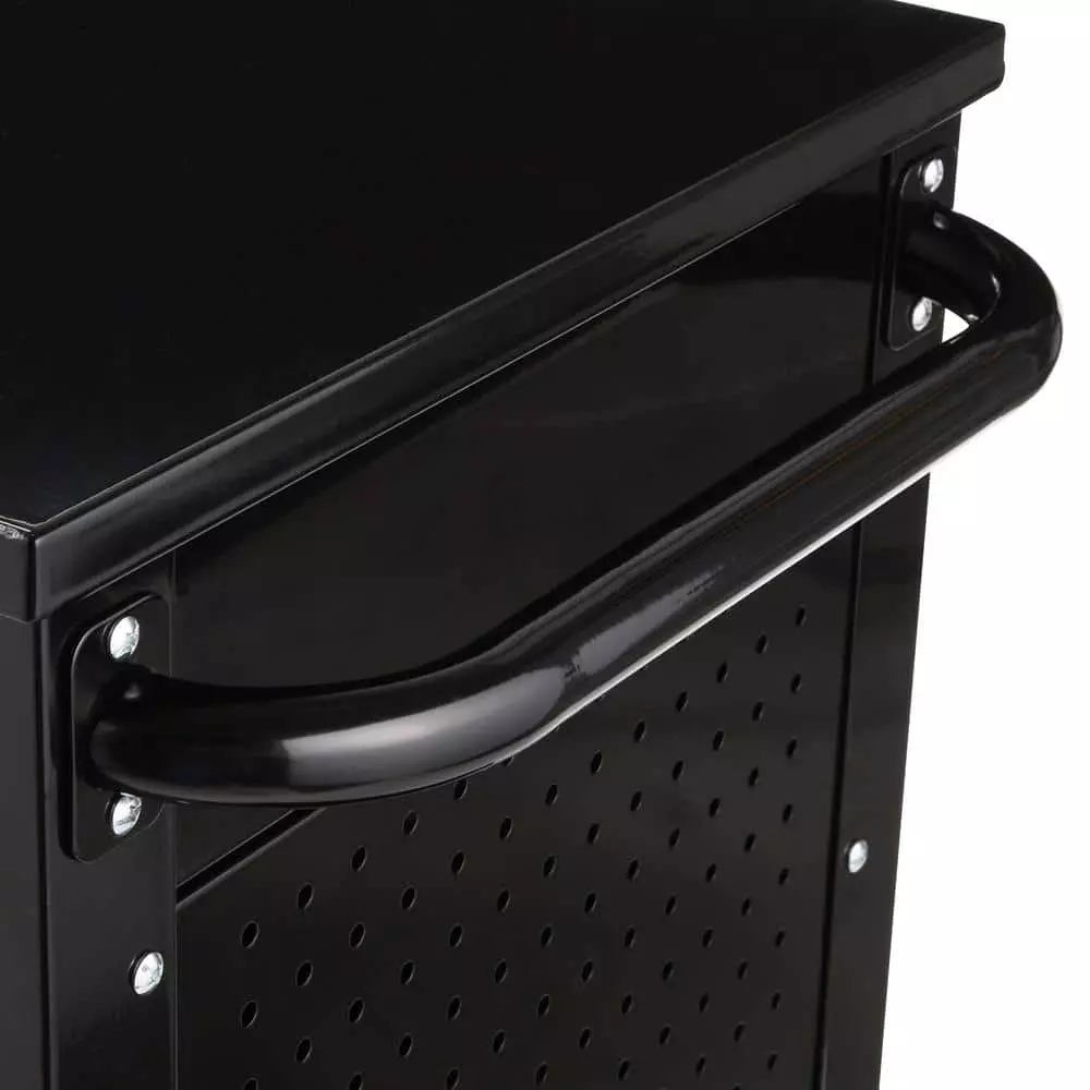 Husky 33 in 4-Drawer Mechanics Cart with Extended Side Table and Bottle Tray 9 Husky 33 in 4-Drawer Mechanics Cart with Extended Side Table and Bottle Tray - Image 7