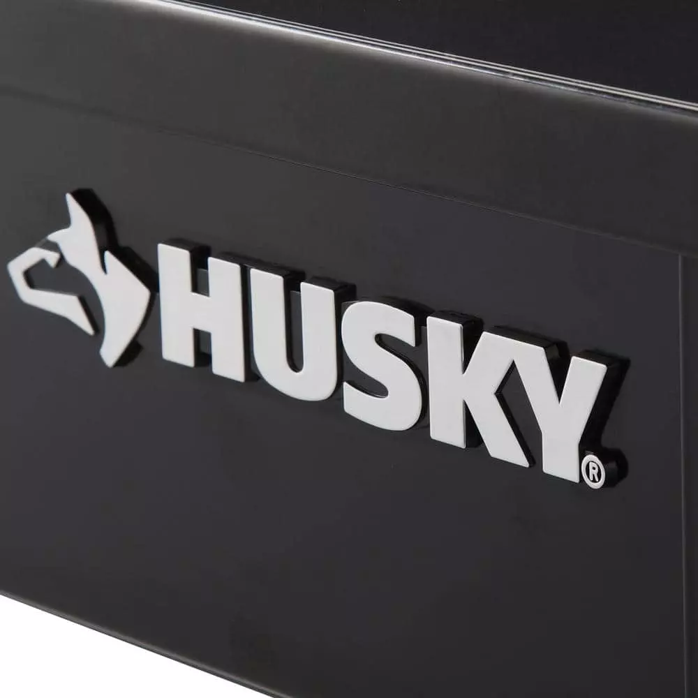 Husky 33 in 4-Drawer Mechanics Cart with Extended Side Table and Bottle Tray 6 Husky 33 in 4-Drawer Mechanics Cart with Extended Side Table and Bottle Tray - Image 4