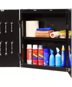 Husky Ready-to-Assemble 24-Gauge Steel Wall Mounted Garage Cabinet in Black (28 in. W x 29 in. H x 12 in. D) -Deals Hand Tools Zone Store black husky wall mounted cabinets g2802w us 1d 1000