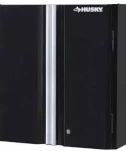 Husky Ready-to-Assemble 24-Gauge Steel Wall Mounted Garage Cabinet in Black (28 in. W x 29 in. H x 12 in. D)
