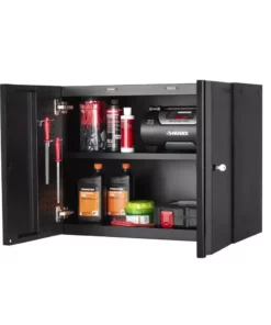 Husky Heavy Duty Welded 20-Gauge Steel Wall Mounted Garage Cabinet in Black (28 in. W x 22 in. H x 14 in. D) -Deals Hand Tools Zone Store black husky wall mounted cabinets htc1000010 66 1000