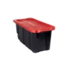 Husky 45 Gal. Latch and Stack Tote with Wheels in Black with Red Lid -Deals Hand Tools Zone Store black red husky storage bins 206201 64 1000