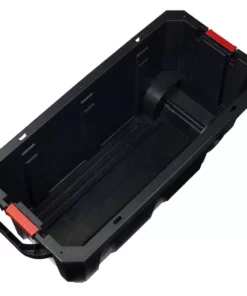 Husky 45 Gal. Latch and Stack Tote with Wheels in Black with Red Lid -Deals Hand Tools Zone Store black red husky storage bins 206201 77 1000